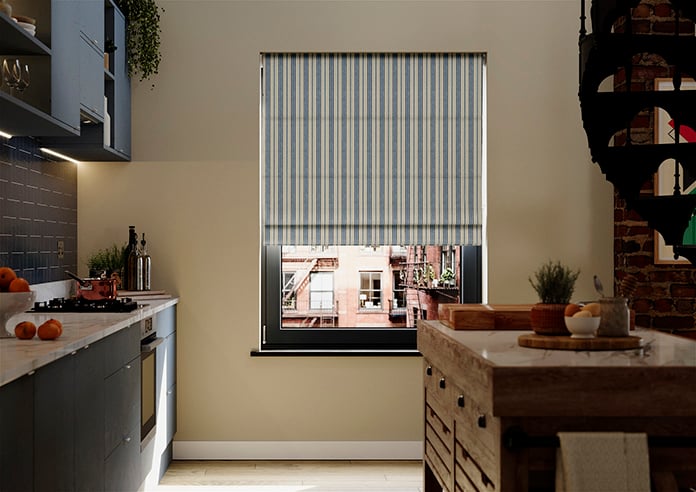 Santorini Stripe, Ocean - Twist&Fit Roman Blind - Image 3